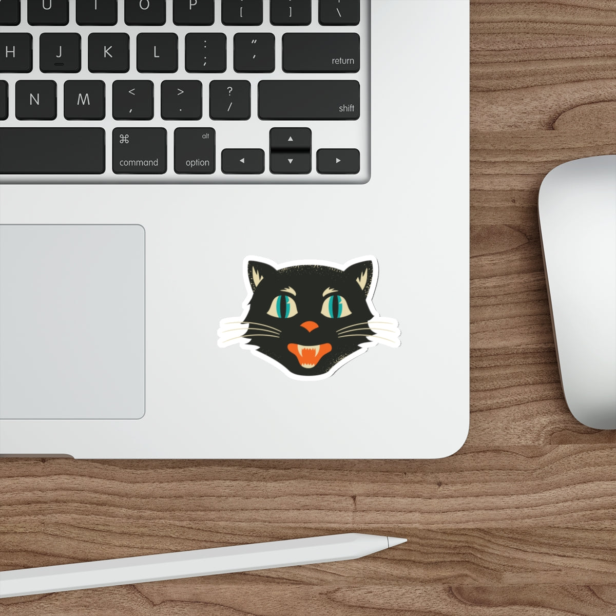 Vintage Black Cat Die-Cut Stickers, Retro Halloween Stickers for kids and adults, Halloween Black Cat Sticker
