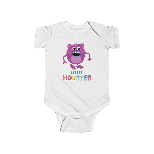 Little Monster Baby Infant Fine Jersey Bodysuit, Cute Baby Shower Gift, Funny Baby Onesie, Adorable Purple Baby Monster Outfit