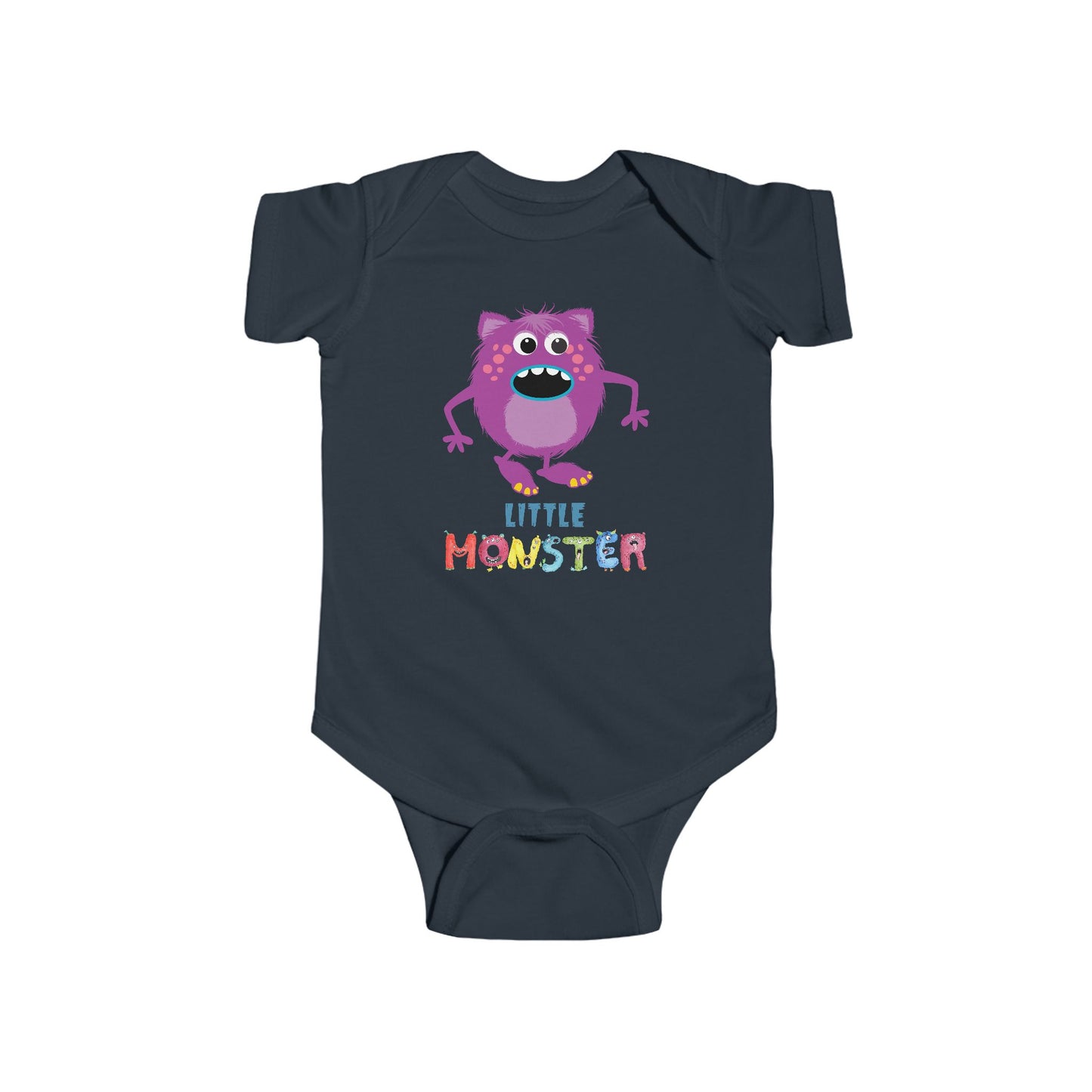 Little Monster Baby Infant Fine Jersey Bodysuit, Cute Baby Shower Gift, Funny Baby Onesie, Adorable Purple Baby Monster Outfit
