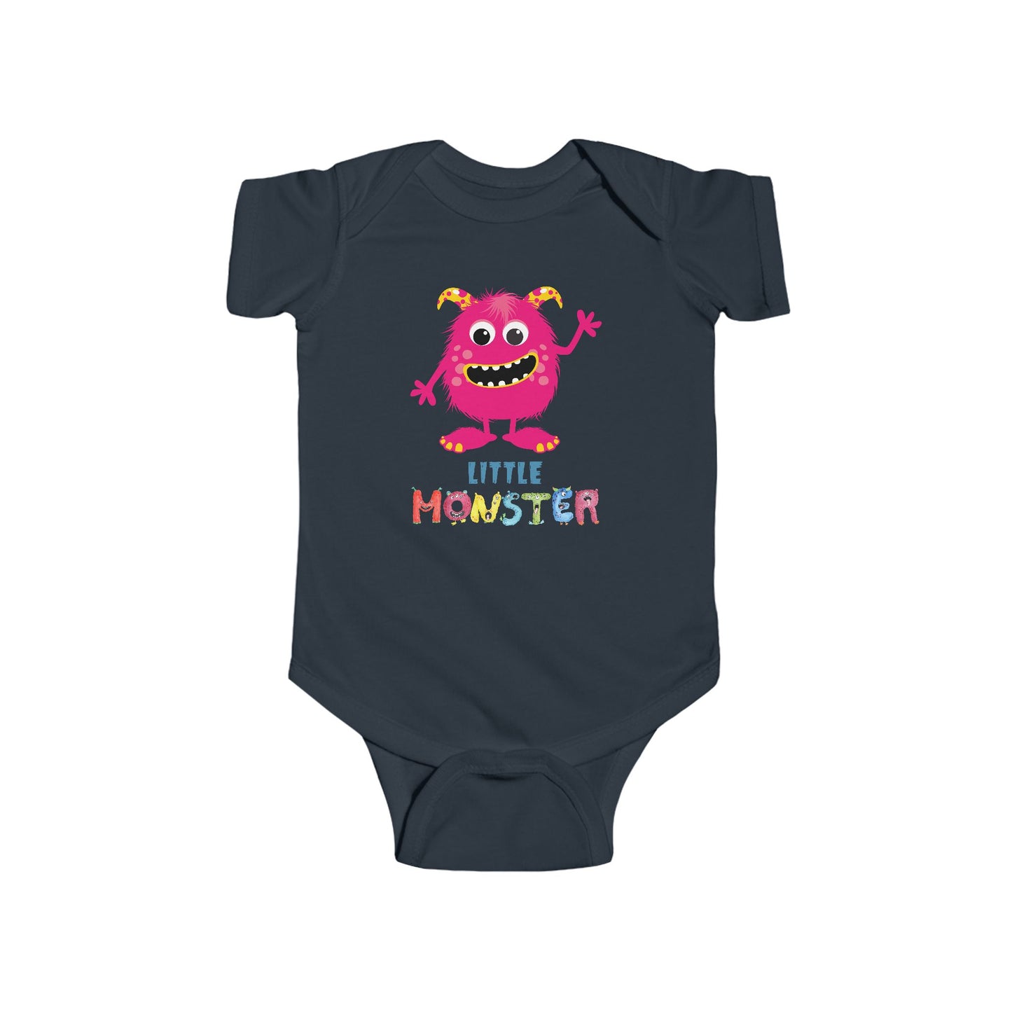 Little Monster Baby Infant Fine Jersey Bodysuit, Cute Baby Shower Gift, Funny Baby Onesie, Adorable Bright Pink Baby Monster Outfit