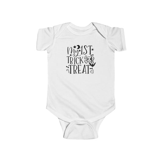 My First Trick or Treat Infant Fine Jersey Bodysuit, My First Halloween Baby Gift, Spooky Fall Baby Outfit, Cute Baby Girl or Boy Onesie