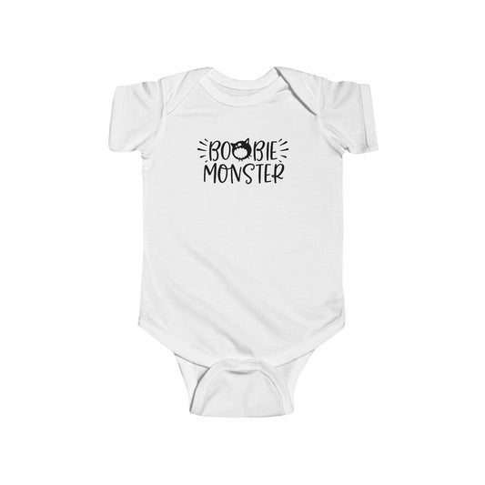 Boobie Monster Infant Fine Jersey Bodysuit,  Funny and Cute Halloween Themed Baby Outfit, Autumn Baby Onesie Gift