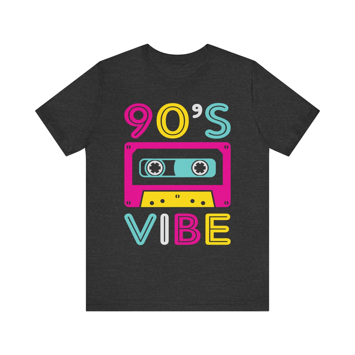 90's Vibe Unisex Jersey Short Sleeve Tee, Fluorescent Neon Retro 90's T-Shirt for Men or Women, 90's Nostalgia Rap Tee