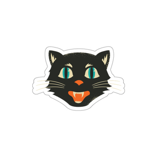 Vintage Black Cat Die-Cut Stickers, Retro Halloween Stickers for kids and adults, Halloween Black Cat Sticker