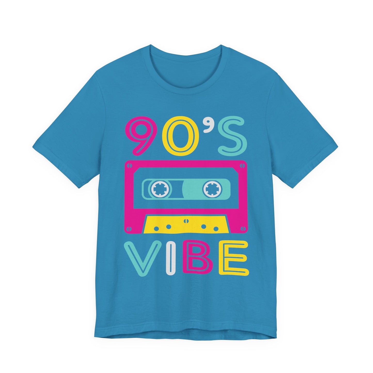 90's Vibe Unisex Jersey Short Sleeve Tee, Fluorescent Neon Retro 90's T-Shirt for Men or Women, 90's Nostalgia Rap Tee