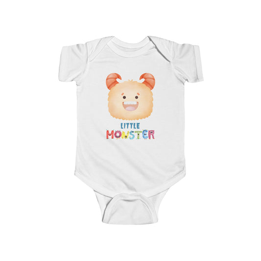 Little Monster Baby Infant Fine Jersey Bodysuit, Cute Baby Shower Gift, Funny Baby Onesie, Adorable Orange Baby Monster Outfit