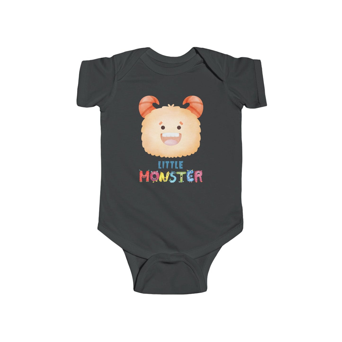 Little Monster Baby Infant Fine Jersey Bodysuit, Cute Baby Shower Gift, Funny Baby Onesie, Adorable Orange Baby Monster Outfit