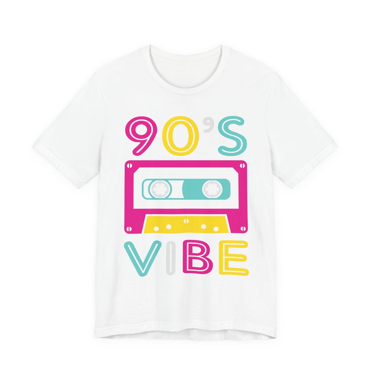 90's Vibe Unisex Jersey Short Sleeve Tee, Fluorescent Neon Retro 90's T-Shirt for Men or Women, 90's Nostalgia Rap Tee