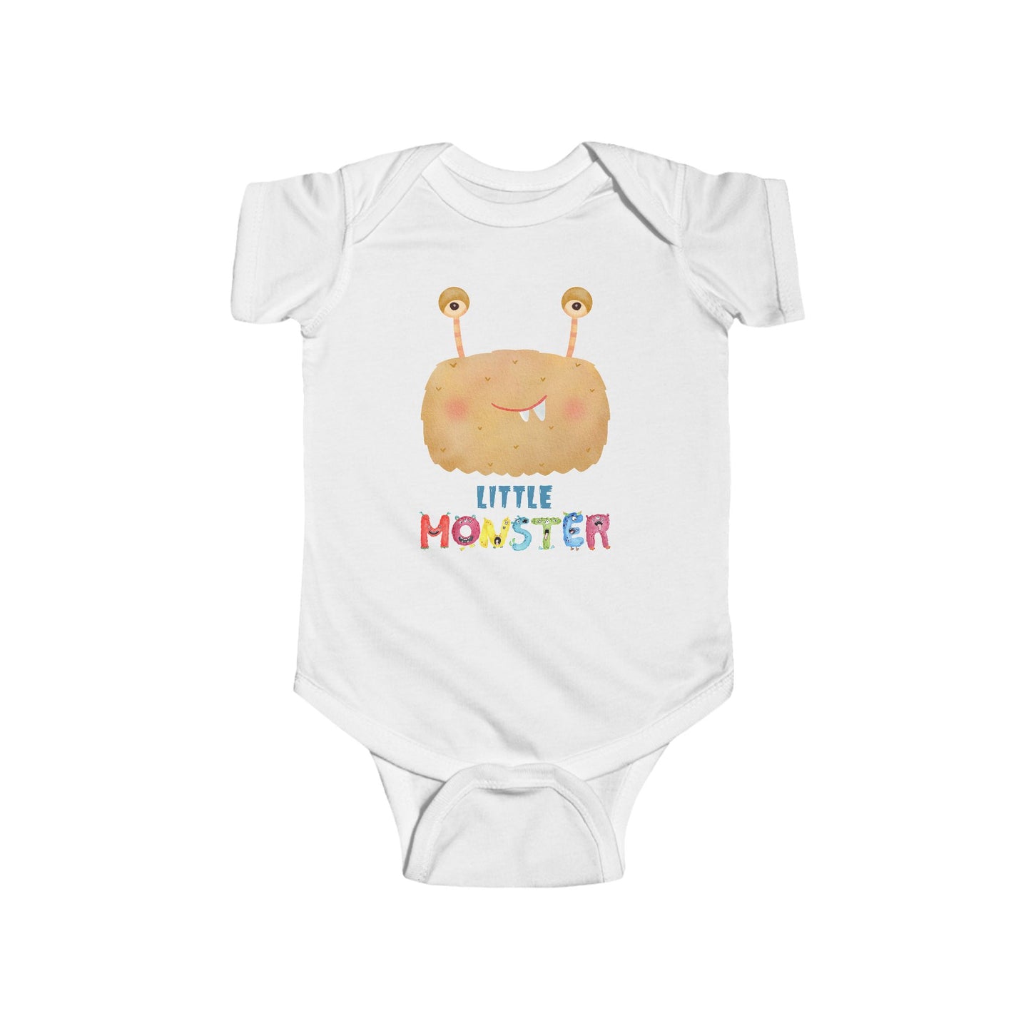 Little Monster Baby Infant Fine Jersey Bodysuit, Cute Baby Shower Gift, Funny Baby Onesie, Adorable Brown Baby Monster Outfit