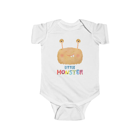 Little Monster Baby Infant Fine Jersey Bodysuit, Cute Baby Shower Gift, Funny Baby Onesie, Adorable Brown Baby Monster Outfit