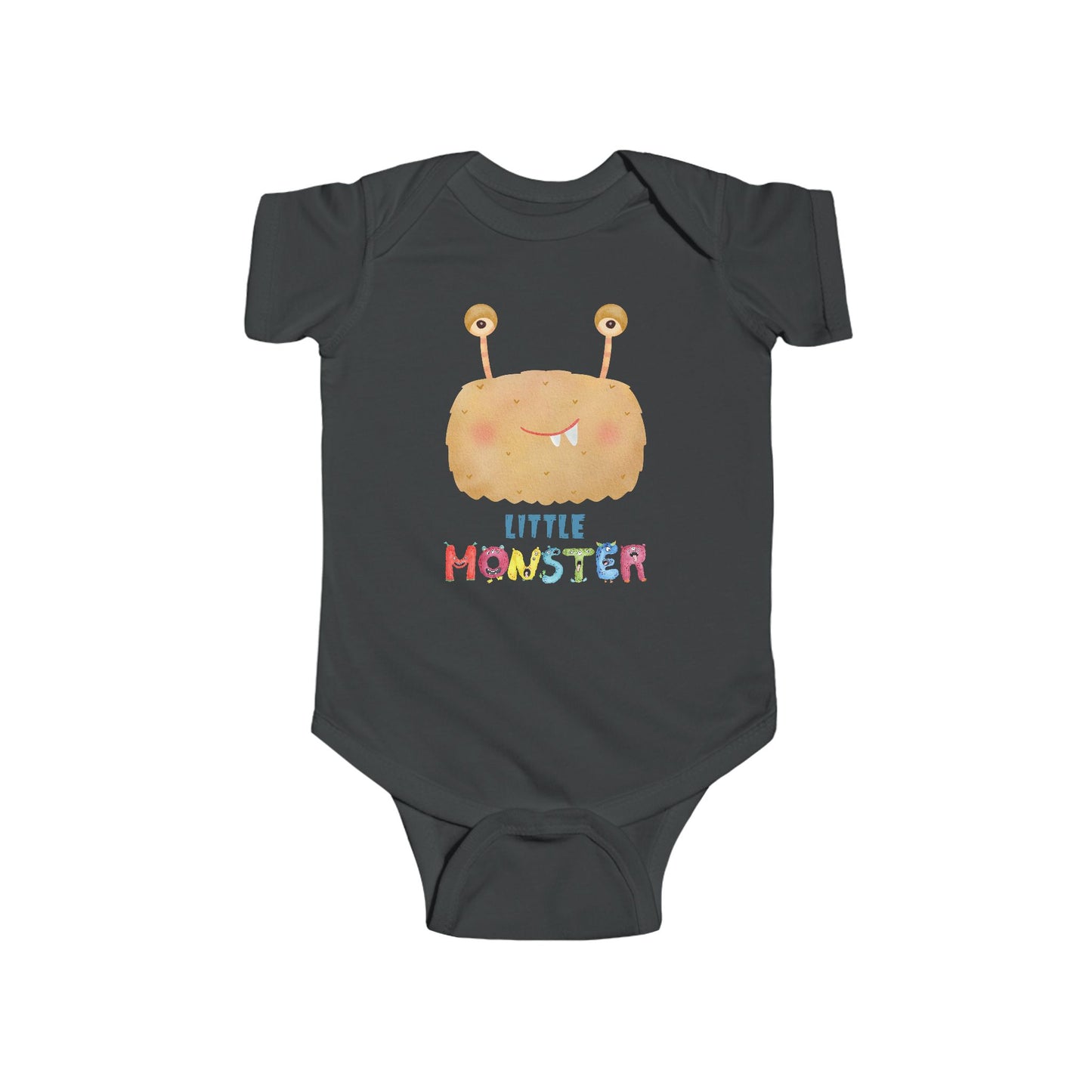 Little Monster Baby Infant Fine Jersey Bodysuit, Cute Baby Shower Gift, Funny Baby Onesie, Adorable Brown Baby Monster Outfit