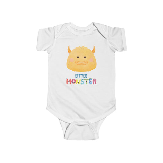 Little Monster Baby Infant Fine Jersey Bodysuit, Cute Baby Shower Gift, Funny Baby Onesie, Adorable Yellow Baby Monster Outfit