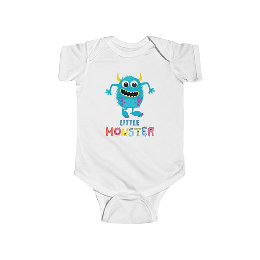 Little Monster Baby Infant Fine Jersey Bodysuit, Cute Baby Shower Gift, Funny Baby Onesie, Adorable Blue Baby Monster Outfit