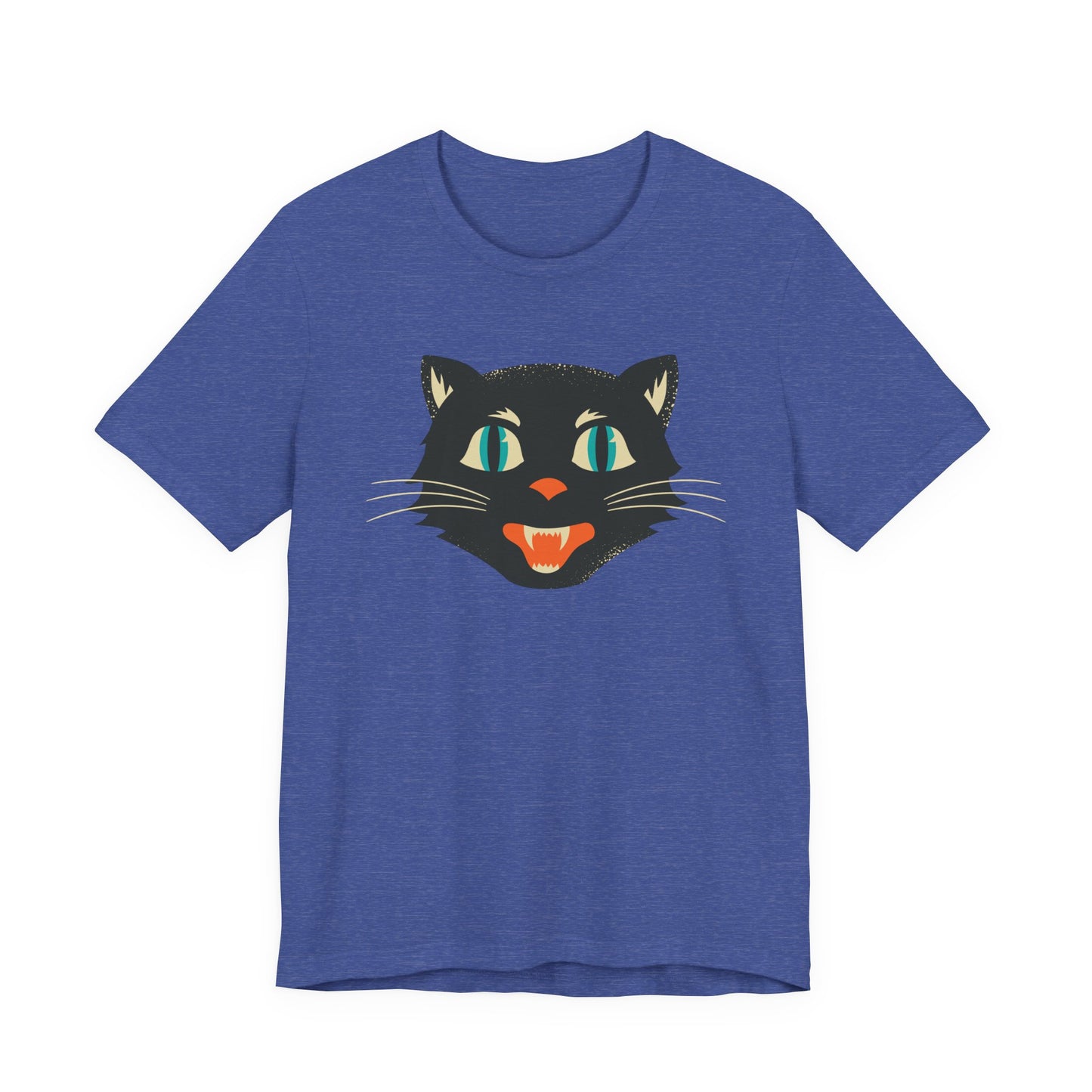 Vintage Cat Unisex Jersey Short Sleeve Tee, Retro Halloween T-Shirts for Women, Halloween Black Cat Shirt