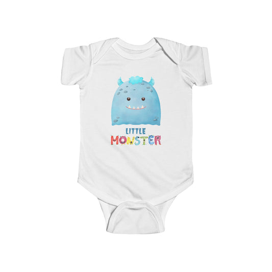 Little Monster Baby Infant Fine Jersey Bodysuit, Cute Baby Shower Gift, Funny Baby Onesie, Adorable Blue Baby Monster Outfit