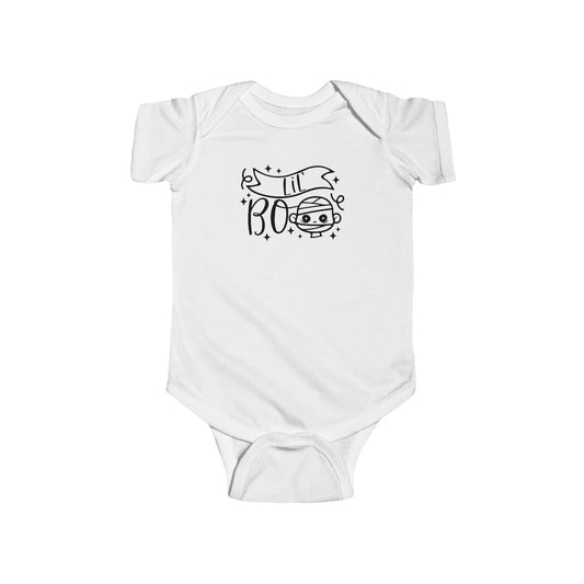 Lil Boo Infant Fine Jersey Bodysuit, Cute and Cozy Baby Girl or Boy Fall Onesie, Autumn Baby Bodysuit for Halloween