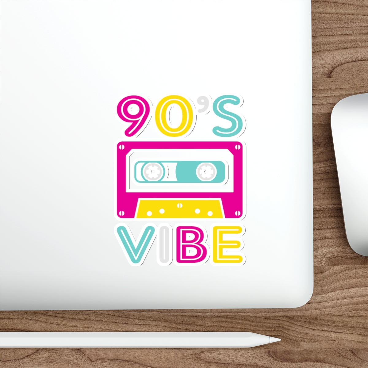 90's Vibe Retro Die-Cut Stickers, Fluorescent Neon 90's Laptop or Water bottle Sticker