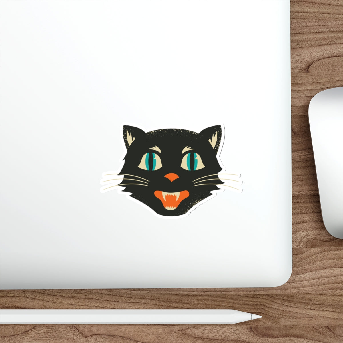 Vintage Black Cat Die-Cut Stickers, Retro Halloween Stickers for kids and adults, Halloween Black Cat Sticker