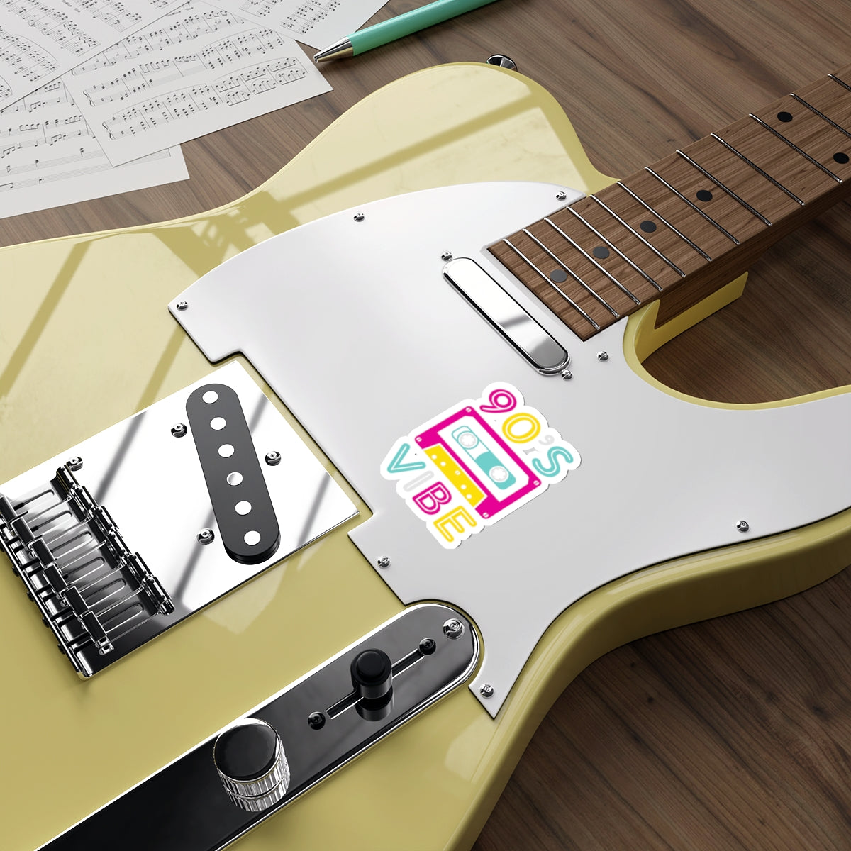 90's Vibe Retro Die-Cut Stickers, Fluorescent Neon 90's Laptop or Water bottle Sticker