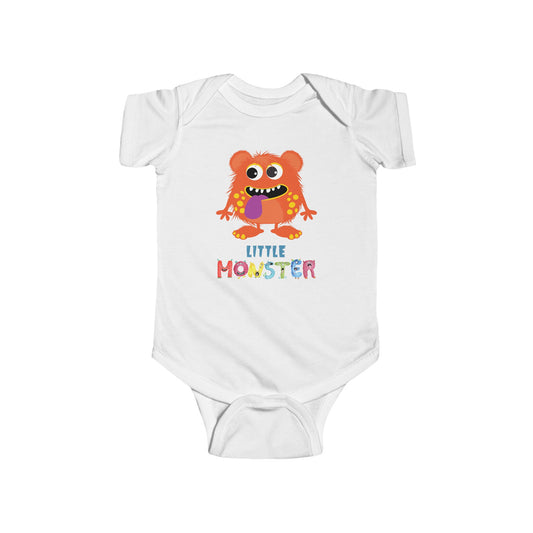 Little Monster Baby Infant Fine Jersey Bodysuit, Cute Baby Shower Gift, Funny Baby Onesie, Adorable Orange Baby Monster Outfit