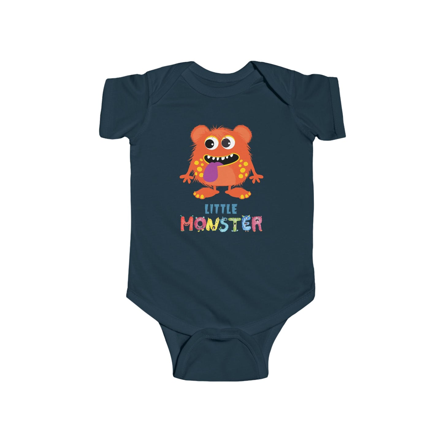 Little Monster Baby Infant Fine Jersey Bodysuit, Cute Baby Shower Gift, Funny Baby Onesie, Adorable Orange Baby Monster Outfit