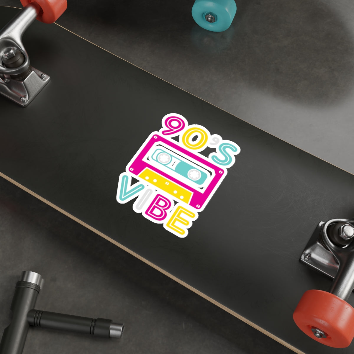 90's Vibe Retro Die-Cut Stickers, Fluorescent Neon 90's Laptop or Water bottle Sticker