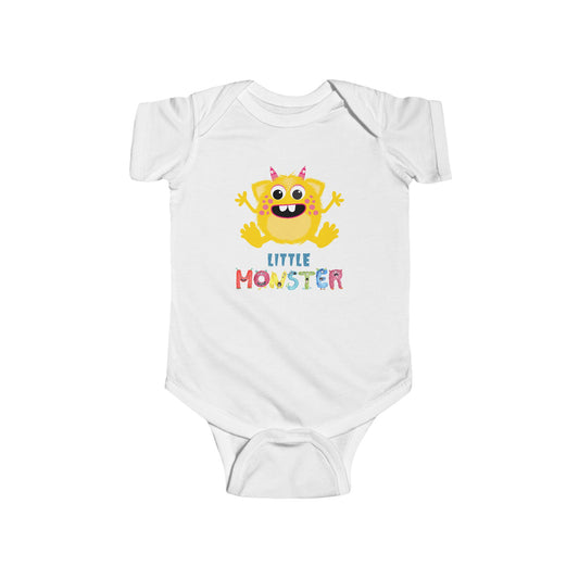 Little Monster Baby Infant Fine Jersey Bodysuit, Cute Baby Shower Gift, Funny Baby Onesie, Adorable Yellow Baby Monster Outfit