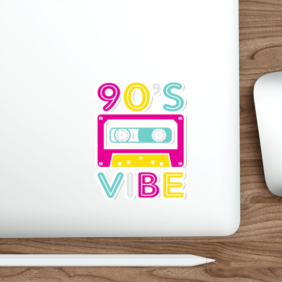 90's Vibe Retro Die-Cut Stickers, Fluorescent Neon 90's Laptop or Water bottle Sticker