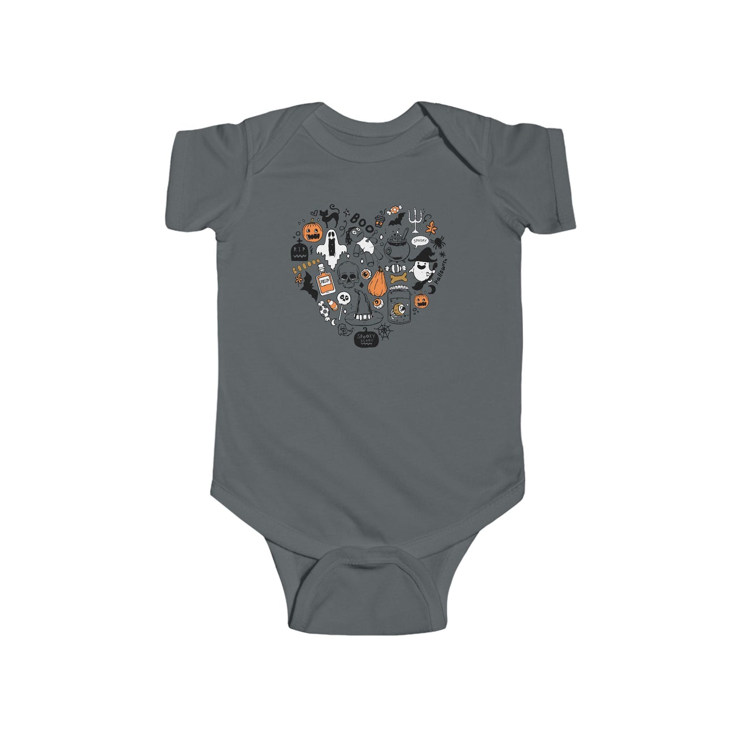 Halloween Heart Infant Fine Jersey Bodysuit, Boo Halloween Infant Onsie, Spooky Art Vibes Baby Onesie