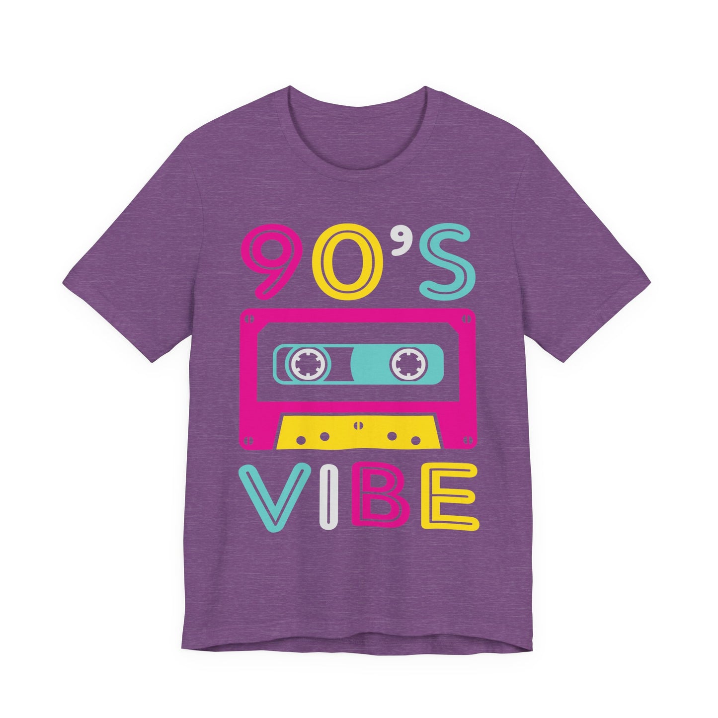90's Vibe Unisex Jersey Short Sleeve Tee, Fluorescent Neon Retro 90's T-Shirt for Men or Women, 90's Nostalgia Rap Tee