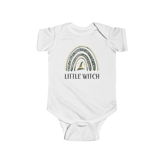 Little Witch Infant Fine Jersey Bodysuit, Infant Fall Shirt T-Shirt Onesie, Autumn Witch Baby Halloween Onsie