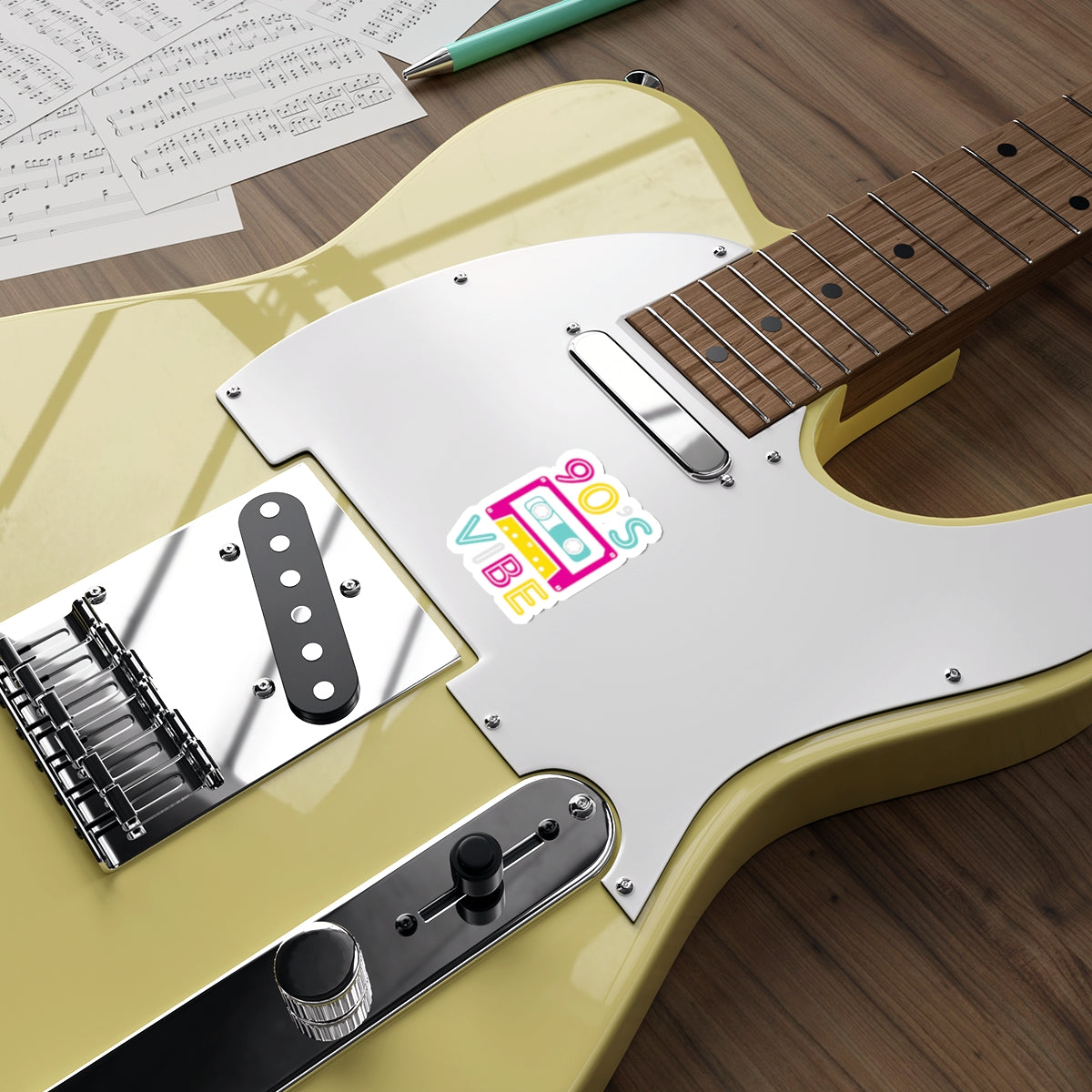 90's Vibe Retro Die-Cut Stickers, Fluorescent Neon 90's Laptop or Water bottle Sticker