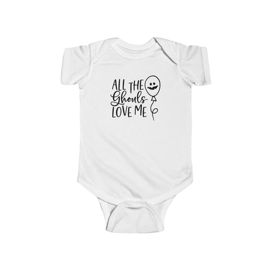All the Ghouls Love Me Infant Fine Jersey Bodysuit, Cute Baby Boy Halloween Onesie, My First Fall