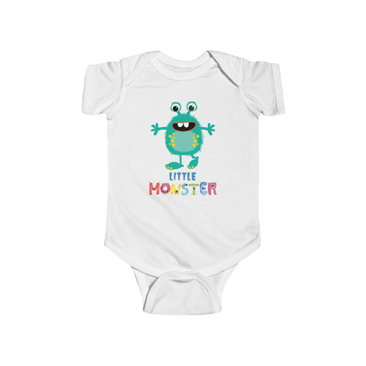Little Monster Baby Infant Fine Jersey Bodysuit, Cute Baby Shower Gift, Funny Baby Onesie, Adorable Turquise Baby Monster Outfit