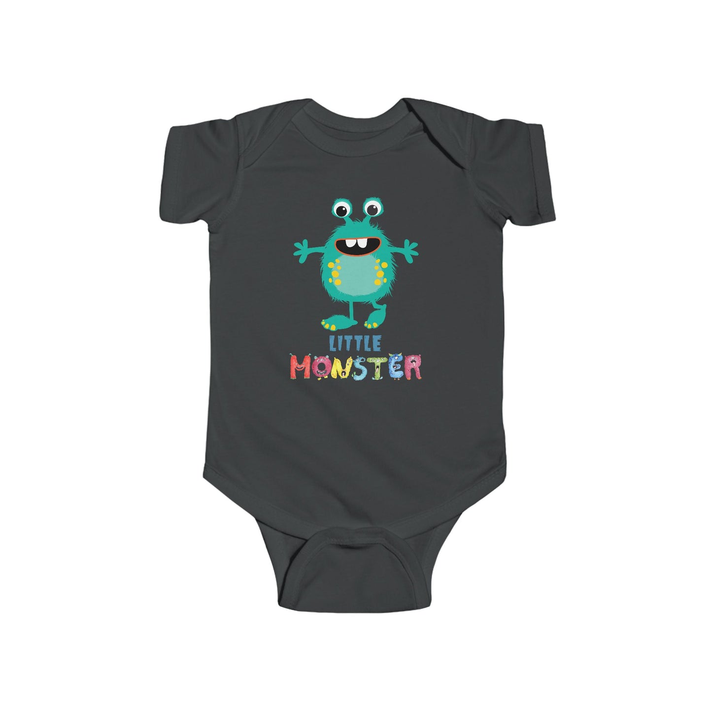 Little Monster Baby Infant Fine Jersey Bodysuit, Cute Baby Shower Gift, Funny Baby Onesie, Adorable Turquise Baby Monster Outfit