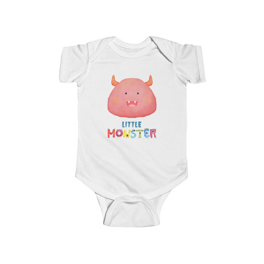 Little Monster Baby Infant Fine Jersey Bodysuit, Cute Baby Shower Gift, Funny Baby Onesie, Adorable Pink Baby Monster Outfit