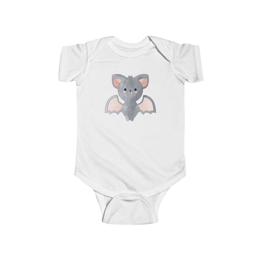 Watercolor Halloween Bat Infant Fine Jersey Bodysuit, Cute Baby Bat Fall Onesie, Bats Halloween Baby Onsie Gift