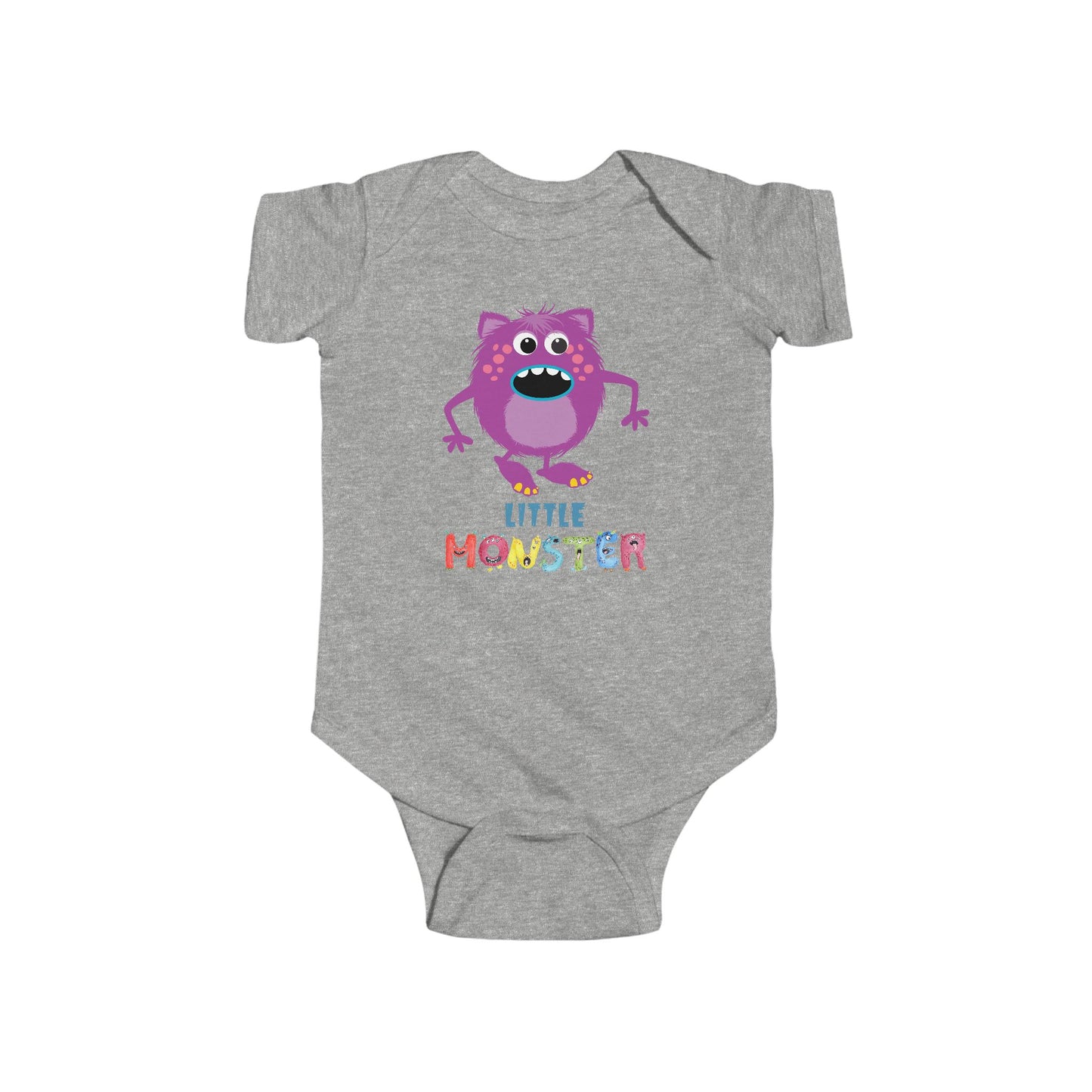 Little Monster Baby Infant Fine Jersey Bodysuit, Cute Baby Shower Gift, Funny Baby Onesie, Adorable Purple Baby Monster Outfit