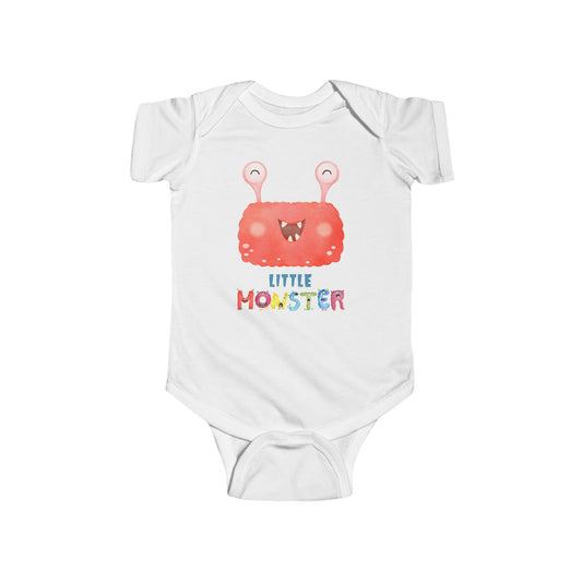 Little Monster Baby Infant Fine Jersey Bodysuit, Cute Baby Shower Gift, Funny Baby Onesie, Adorable Red Baby Monster Outfit