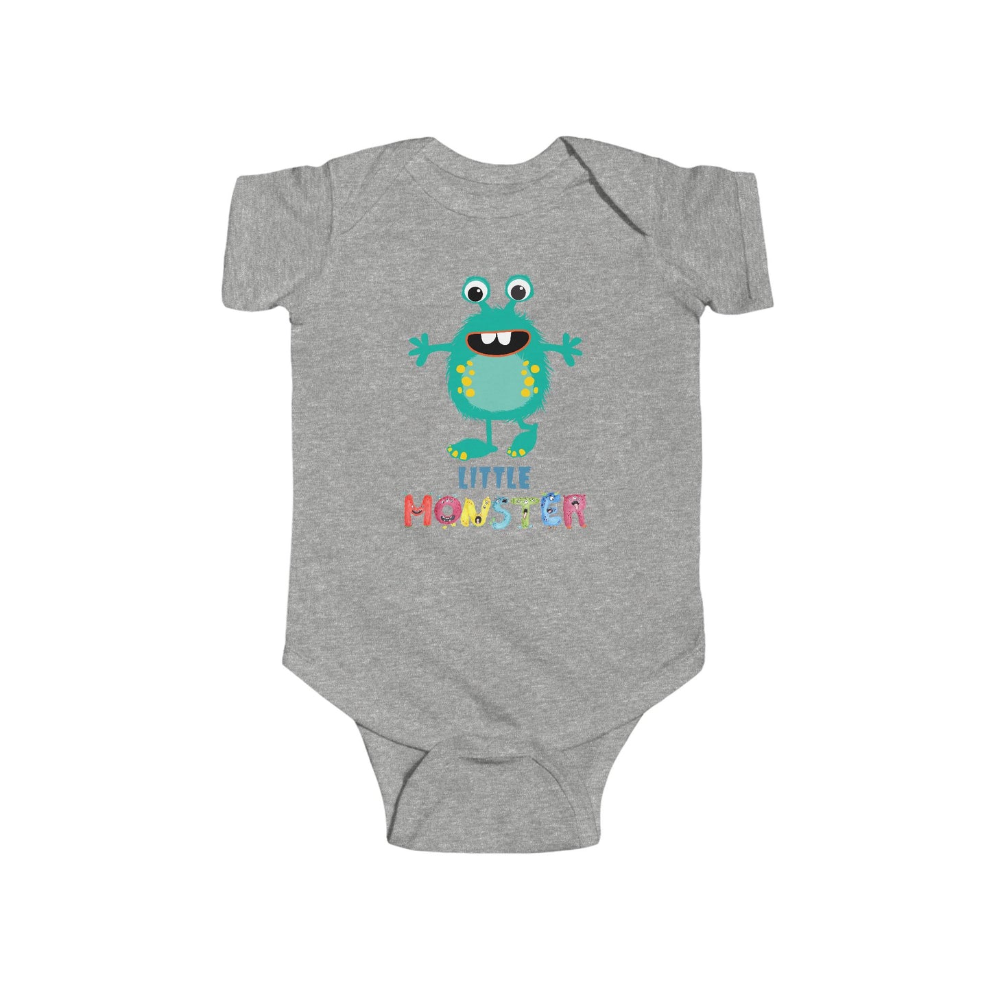 Little Monster Baby Infant Fine Jersey Bodysuit, Cute Baby Shower Gift, Funny Baby Onesie, Adorable Turquise Baby Monster Outfit