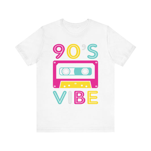 90's Vibe Unisex Jersey Short Sleeve Tee, Fluorescent Neon Retro 90's T-Shirt for Men or Women, 90's Nostalgia Rap Tee