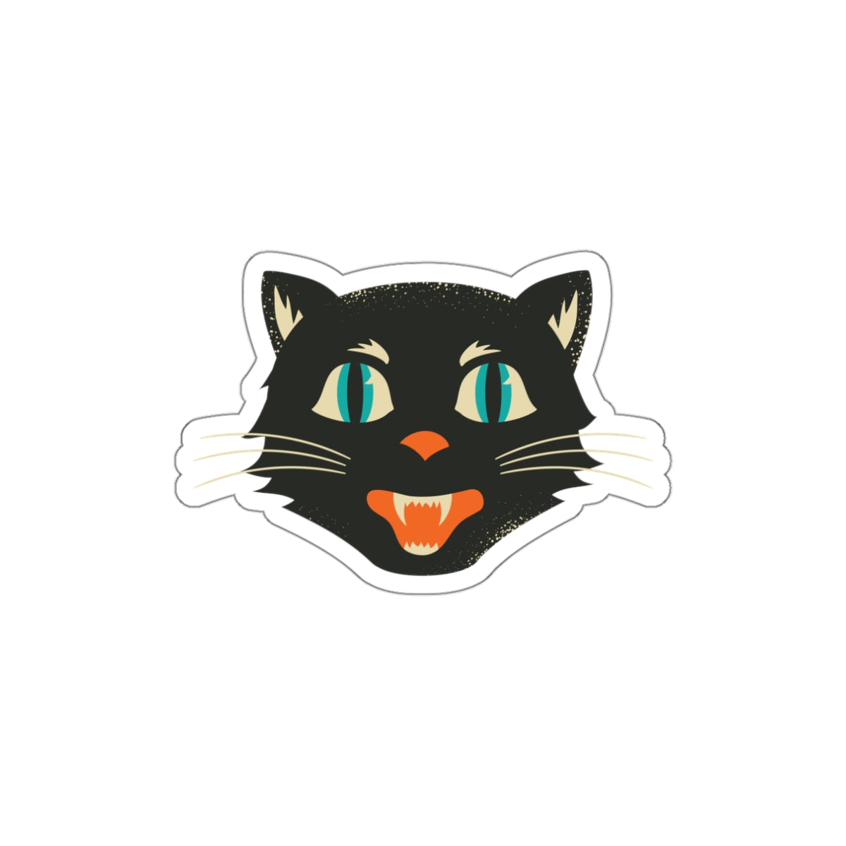 Vintage Black Cat Die-Cut Stickers, Retro Halloween Stickers for kids and adults, Halloween Black Cat Sticker