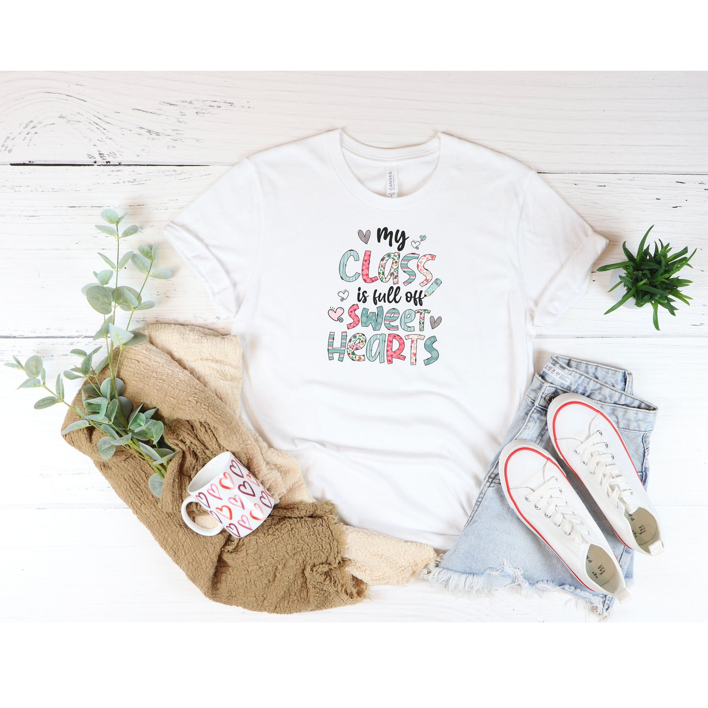 My Class is Full of Sweethearts Unisex Jersey Short Sleeve Tee, Teacher T-Shirts Shirt for School, Everything a Teacher is Tee, Teacher Life