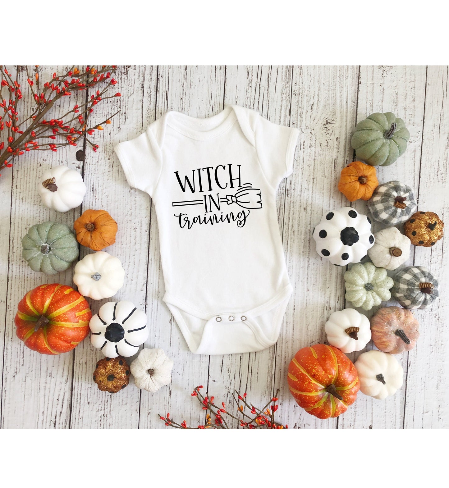 Witch in Training Infant Fine Jersey Bodysuit, Baby Gift, Cute Fall Baby Clothes, Halloween Onesie for an Autumn Witch