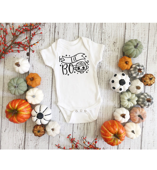 Lil Boo Infant Fine Jersey Bodysuit, Cute and Cozy Baby Girl or Boy Fall Onesie, Autumn Baby Bodysuit for Halloween