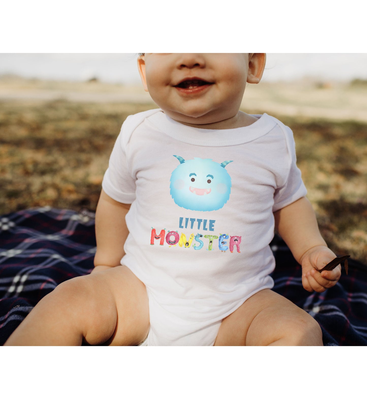 Baby Blue Little Monster Baby Infant Fine Jersey Bodysuit, Cute Baby Shower Gift, Funny Baby Onesie, Adorable Blue Baby Monster Outfit
