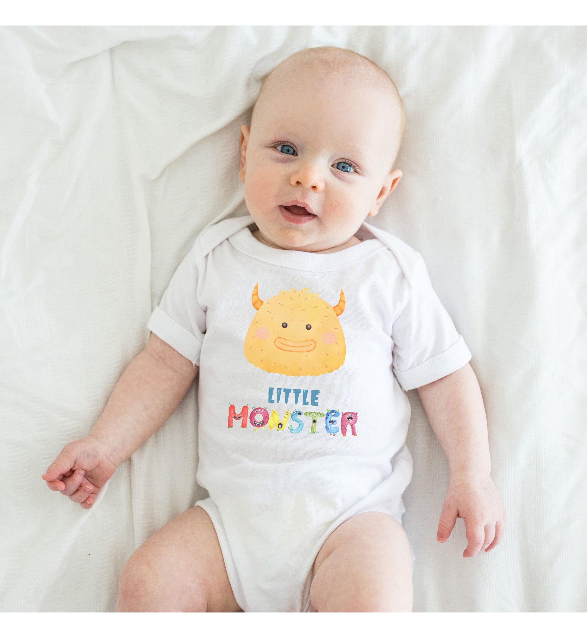 Little Monster Baby Infant Fine Jersey Bodysuit, Cute Baby Shower Gift, Funny Baby Onesie, Adorable Yellow Baby Monster Outfit