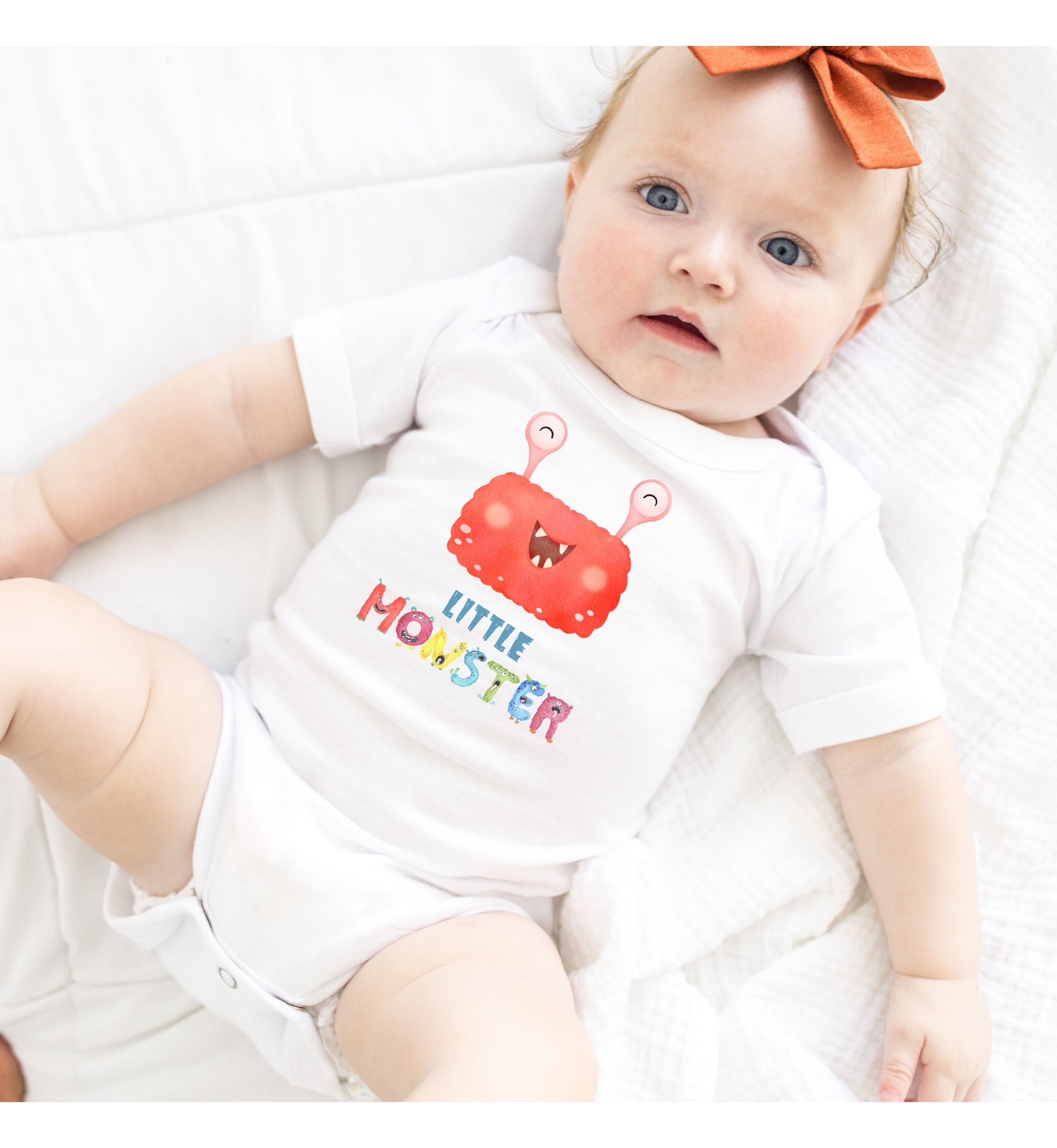 Little Monster Baby Infant Fine Jersey Bodysuit, Cute Baby Shower Gift, Funny Baby Onesie, Adorable Red Baby Monster Outfit