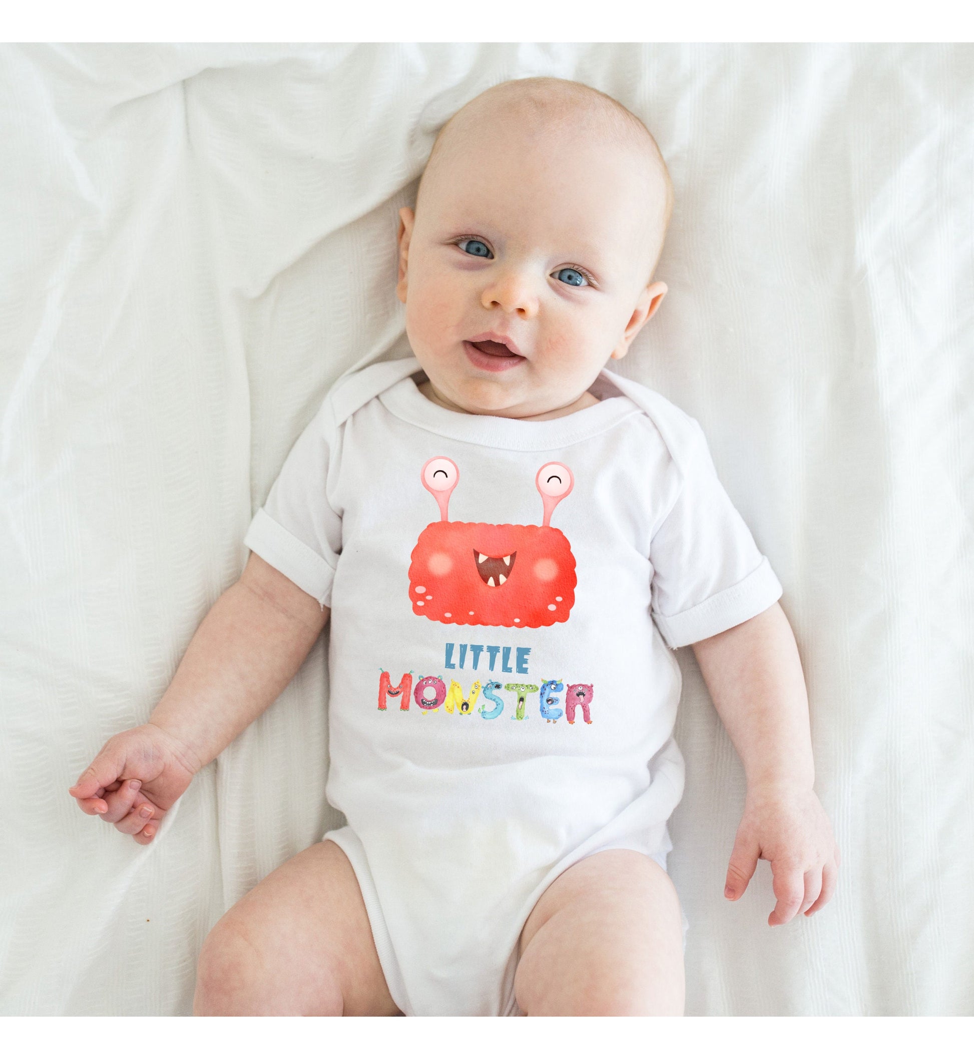 Little Monster Baby Infant Fine Jersey Bodysuit, Cute Baby Shower Gift, Funny Baby Onesie, Adorable Red Baby Monster Outfit