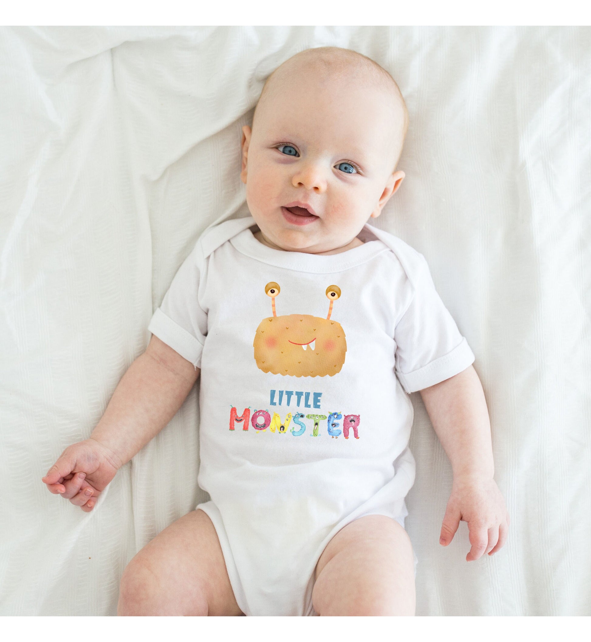 Little Monster Baby Infant Fine Jersey Bodysuit, Cute Baby Shower Gift, Funny Baby Onesie, Adorable Brown Baby Monster Outfit